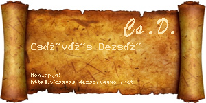 Csávás Dezső névjegykártya
