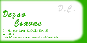dezso csavas business card