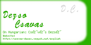 dezso csavas business card